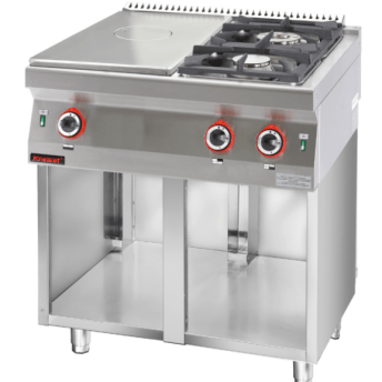 Horeca Parts - Kuchnia gazowa z płyta grzewczą kromet- 700.KG-2/I-400.S