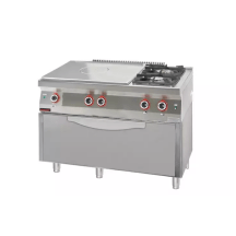 Horeca Parts - Kuchnia gazowa z płytą grzewczą- piekarnik elektryczny kromet - 700.KG-2/I-800/PE-3