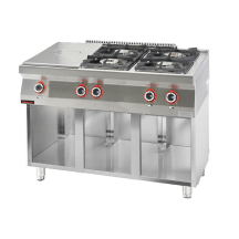 Horeca Parts - Kuchnia gazowa z płyta grzewczą kromet- 700.KG-4/I-400.S