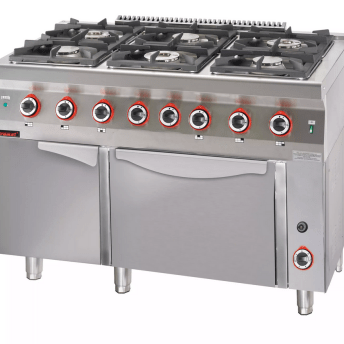 Horeca Parts - Kuchnia gazowa z piekarnikiem gazowym kromet 900.KG-6/PG