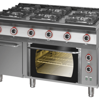 Horeca Parts - Kuchnia gazowa z piekarnikiem elektrycznym - 900.KG-6PE/T