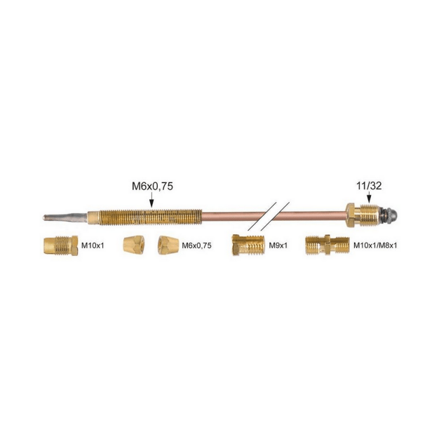 Horeca Parts - Termopara uniwersalna 1200mm ( Zestaw naprawczy 6 elementów ) - Kuchnie gazowe (3440277 0KB732, 0KB972, 0KC366, 0KC368, 0KF226, 0KG315, 0KG409, 0S0056)