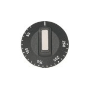 Horeca Parts - POKRĘTŁO TERMOSTATU TEMP. MAX 250°C 30-250°C ŚR. 50MM MOCOWANIE 6X4,6MM CZARNE