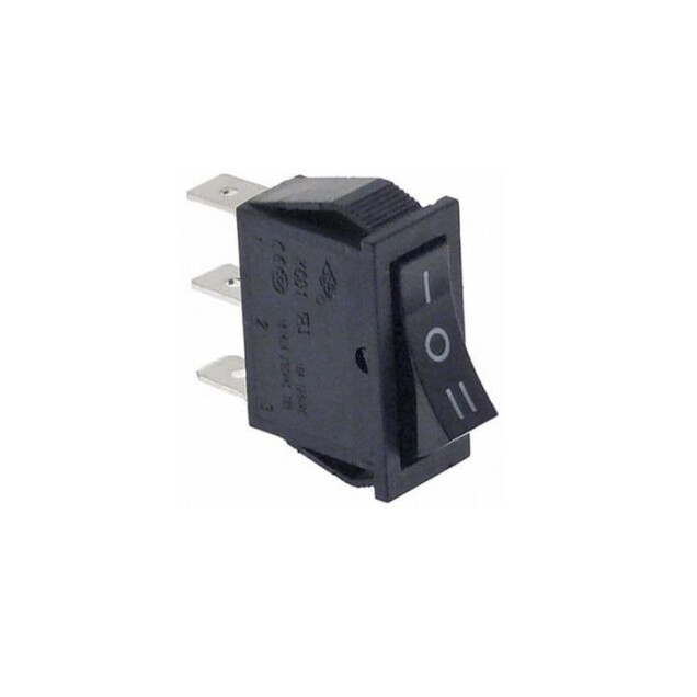 Horeca Parts - Przełącznik kołyskowy wymiar montażowy 30x11mm 250V 16A 1CO podł. męskie 6,3mm symbol I O II prostokątny czarny - Maszyna do granity Gbg, Sencotel (5112243)