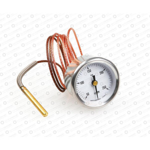 Horeca Parts - Termometr biały śr. 52 mm 50-250°C, dł. kapilary 1500 mm, czujka śr. 6x43 mm