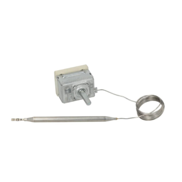 Horeca Parts - Termostat 1-fazowy roboczy 130-190°C ,Kołek w kształcie litery D 6x4,6 mm długość kapilary 1250 mm - 16A 250V czujnik ø 6x120 mm