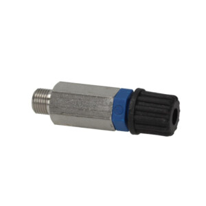 Horeca Parts - Zawór zwrotny ze stali nierdzewnej AISI 316, do węża Ø 4x6 mm, długość 55 mm, przyłącze 1/8" M, do dozowania środka nabłyszczającego, uszczelka FPM - Seko
