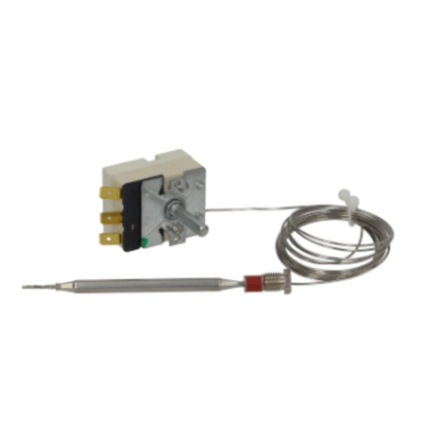 Horeca Parts - Termostat 1-fazowy roboczy 0-93°C kapilara 2300 mm czujnik ø 6x100 mm z dławikiem nyplowym adaptera ø M9x1 - 16A 250V