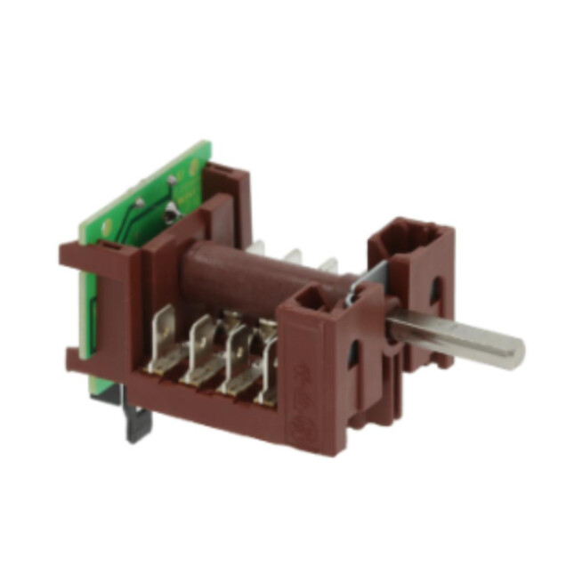Horeca Parts - Przełącznik funkcji w komplecie z potencjometrem i kablami obciążalność styków 16A 250V - max 150°C Kołek w kształcie litery D ø 6x4,6 mm