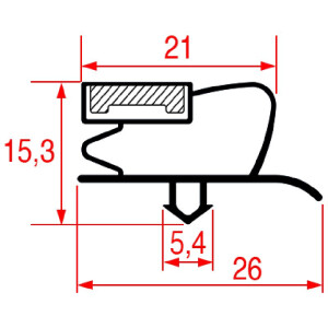 Horeca Parts - Uszczelki chłodnicze profil 9797, magnetyczne, szare, 350×370 mm – do stołu chłodniczego MRG 150 - Coreco