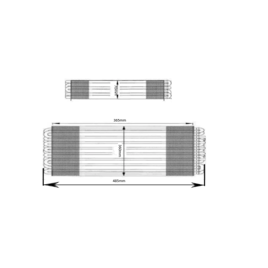 Horeca Parts - Parownik 485x360x70mm - Schładzarka szokowa Hendi 232170, AT05ISO, AT05IS0TH (UWAGA TYLKO STARSZE WERSJE)