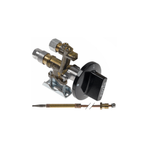 Horeca Parts - Zawór gazowy MADEC wejście średnicy rurki 16mm, M12x1, termopara M8x1 (dysza 0,65 na gaz butlowy LPG) w zestawie z pokrętłem i termoparą - opiekacz gazowy do kebaba Potis GD2, GD3, Gd4, GD5 (101638)