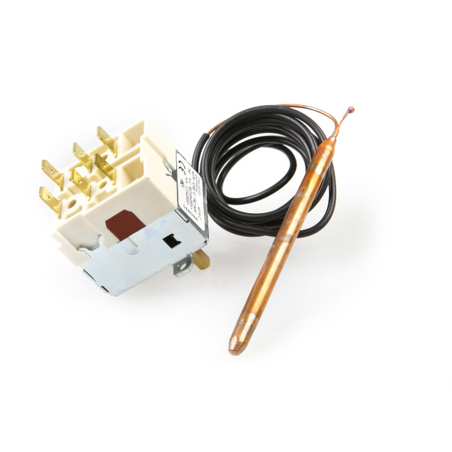 Horeca Parts - Termostat 2-zakresowy 16A 250V 40-78-47-85°C, dł. kapilary 1000 mm, czujka śr. 6,5x9,5 mm - zmywarki gastronomiczne Comenda, Hoonved