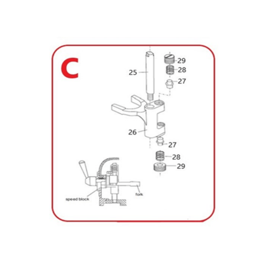 Horeca Parts - Widełki sprzęgła - mikser planetarny Hendi 10L 222836 (zestaw C)
