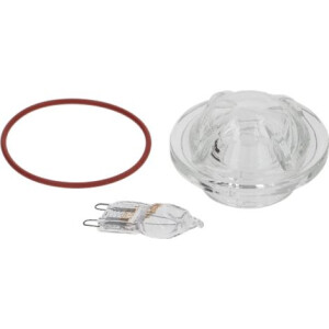 Horeca Parts - Zestaw naprawczy oświetlenia komory pieca UNOX żarówka uszczelka klosz - Piec UNOX XVC304, XVC504 (UNKVT1195A 5029047 GN1055A, GN1055A0, GN1065A, KGN1065A, KVT1195A, VT1195A, VT1195A0)