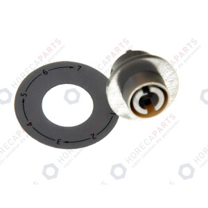 Horeca Parts - Pokrętło + naklejka ze skalą - szafa chłodnicza Hendi 236000, 236017, 236024, 236031, 236048, 236055, 236062, 236079, 236086, 236093, 236109, 236116 (Tefcold)