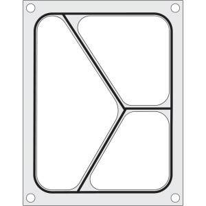 Horeca Parts - Matryca do zgrzewarki - BOKAMA AG02E oraz AG02HD, na tackę trójdzielną 227x178 mm