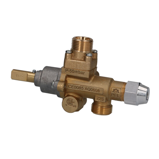 Horeca Parts - Zawór gazowy PEL typ 22S/V Ø dysza małego spalania 0mm wlot gazu M20x1,5 - Kuchnie gazowe Ascaso, Ascaso Factory, MBM-Italien, Dexion
