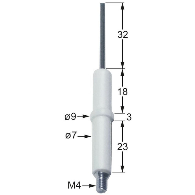 Horeca Parts - Świeca zapalnika śr.1 7mm śr.2 9mm podł. M4 dł.1 18mm dł.2 3mm dł.3 23mm - Urządzenia do obróbki termicznej