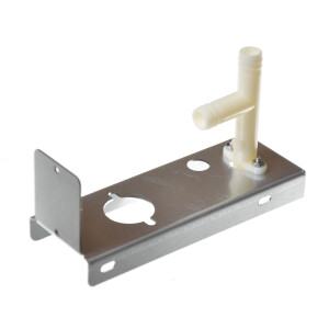 Horeca Parts - Blaszka mocowania elektrozaworu wraz z rurką odpływu wody - Kostkarka do lodu Hendi 271766, 271773, 271780