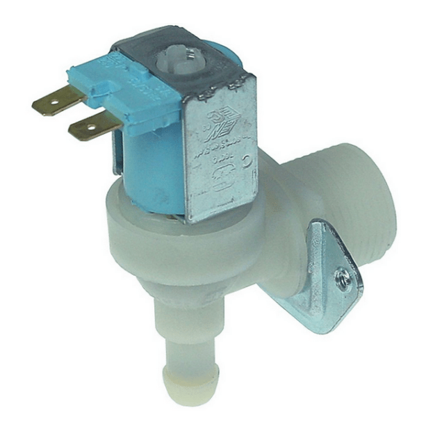 Horeca Parts - Elektrozawór pojedynczy kątowy 230V wej. 3/4" wyj. 11,5mm, temp. max. 90°C - Kostkarki do lodu Stalgast, Brema, Fagor, Kastel (3120197)