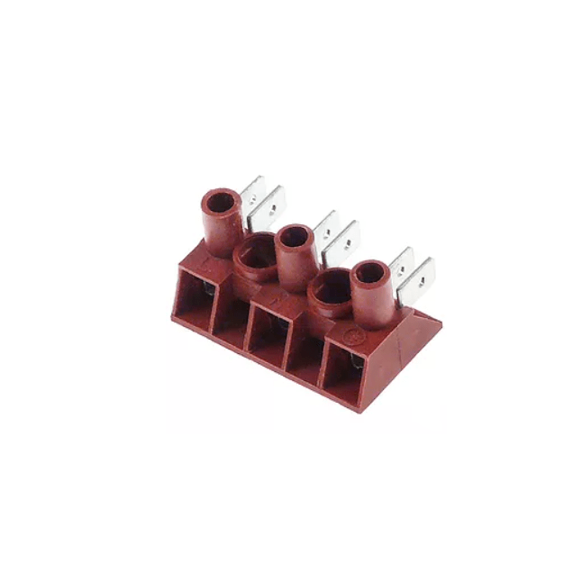 Horeca Parts - Blok zacisków zasilających 3-polowy max 25A max 450V śr. podłączenia 2,5mm2 / F6,3 150°C - Gofrownica Stalgast 777220, 777221 (C002605)