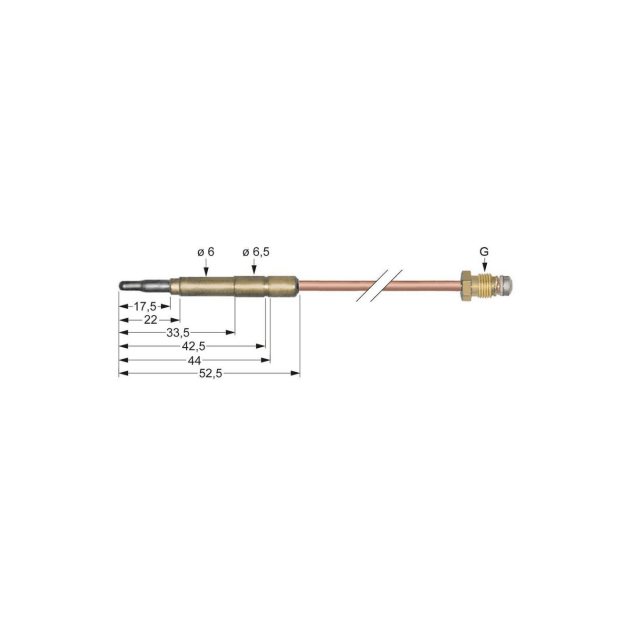 Horeca Parts - Termopara M8x1 dł. 1000mm podłączenie do palnika śr. 6mm(6,5mm)