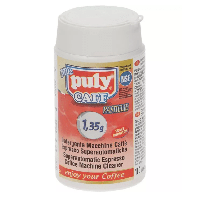 Horeca Parts - Tabletki czyszczące Plus do ekspresów do kawy i superautomatycznych, 100 × 1,35 g, certyfikat NSF - Puly Caff