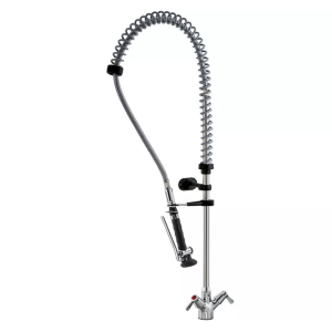 Horeca Parts - Bateria stojąca Klarco Styl 1081 mm, jednouchwytowa, zawory ceramiczne ø 1/2", model prysznica BEST PRO czarny, przyłącza ø 1/2", rozstaw montażowy ø 29 mm, obrót 90°, certyfikat UBA