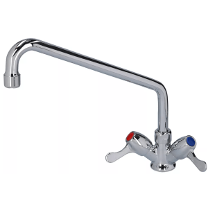Horeca Parts - Bateria stojąca jednouchwytowa, wylewka U ø 18x250 mm, wysokość 200 mm, przyłącza ø 3/8" Fx400 mm, rozstaw montażowy ø 30 mm, przepływ 17 L/min, maks. ciśnienie 5 bar, obrót 1/4