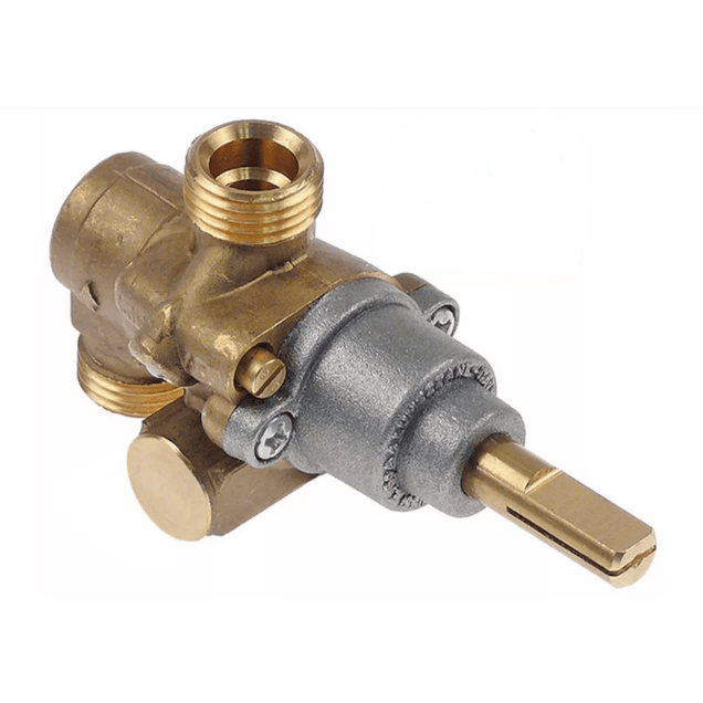 Horeca Parts - Zawór gazowy wlot gazu M16x1.5 rur a ø 10mm wylot gazu M16x1.5 rurka ø 10/8mm - Kuchnia gazowa Giga, Zanussi