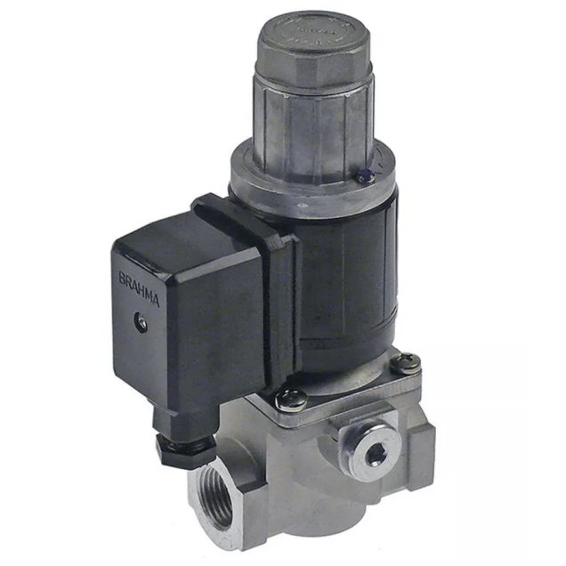 Horeca Parts - Elektrozawór 230V AC DN 15 mm (1/2"), długość 72 mm, p.max 0,25 bar, aluminium, cewka typ 13922051 - Brahma