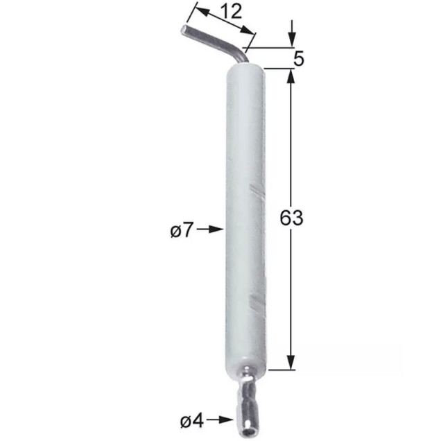 Horeca Parts - Elektroda zapłonowa L1 5mm L2 12mm do zacisku D1 ø 7mm BL1 63mm przyłącze ø 4mm (5166963)