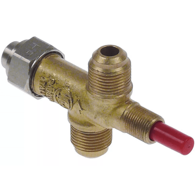 Horeca Parts - Zawór bezpieczeństwa gazu, wlot gazu 3/8" złącze męskie, wylot gazu 3/8" złącze męskie, mocowanie przednie M12x1 - Sit (2102421)