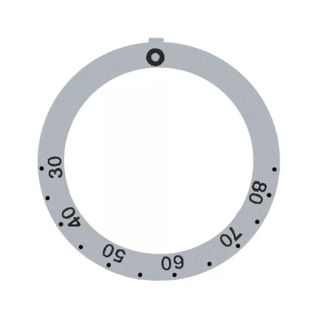 Horeca Parts - Tarcza pokrętła termostatu t.max. 85°C 30-85°C śr. wew. 45,5mm śr. zew. 59mm obrót 270° srebrna