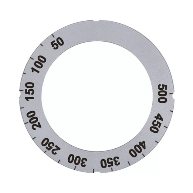 Horeca Parts - Tarcza pokrętła termostatu t.max. 500°C 50-500°C ø 45,5mm srebrny ø 63mm obrót 270°