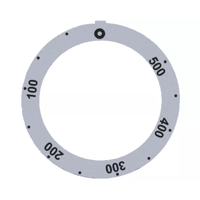 Horeca Parts - Tarcza pokrętła termostatu t.max. 500°C 50-500°C śr. wew. 45,5mm śr. zew. 59mm srebrna