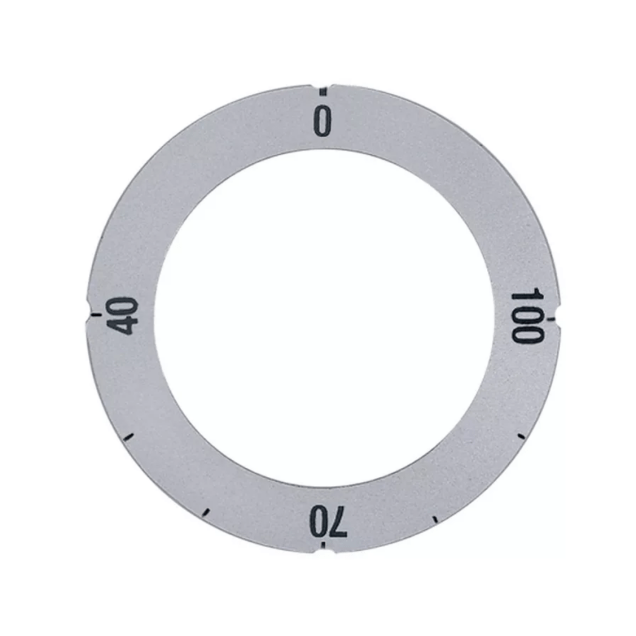 Horeca Parts - Tarcza pokrętła termostatu t.max. 100°C 40-100°C śr. wew. 45,5mm śr. zew. 63mm srebrna