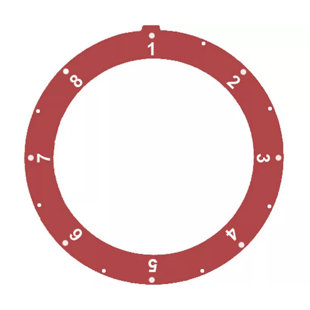 Horeca Parts - Tarcza pokrętła termostatu gazowego 1-8 śr. wew. 45,5mm śr. zew. 59mm czerwone