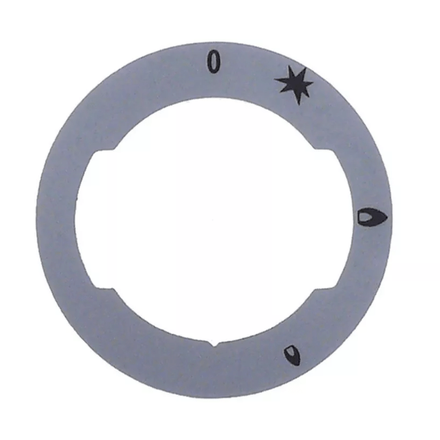 Horeca Parts - Tarcza pokrętła zaworu gazowego z płomieniem zapłonowym śr. wew. 42mm śr. zew. 62mm szara