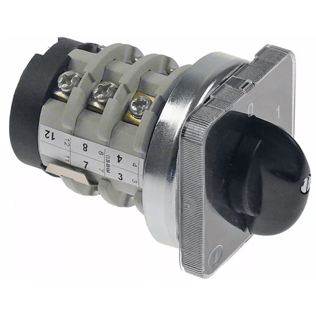 Horeca Parts - Przełącznik obrotowy krzywkowy 3 pozycyjny 0-1-2 6-biegunowy 690V 20A 8x7mm - Ekspres do kawy Sab Italia, Vibiemme (1057060)