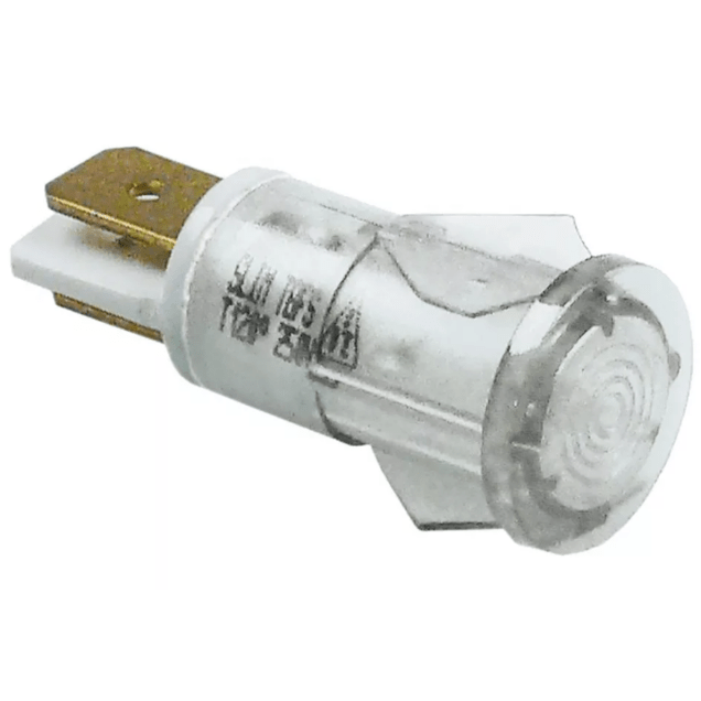Horeca Parts - Lampka kontrolna śr. 12mm 230V przezroczysta, wtyk płaski 6,3mm