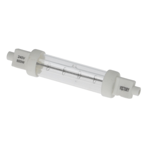Horeca Parts - Lampa na podczerwień, gniazdo R7s, 230 V, 500 W, długość 117,6 mm, w osłonie