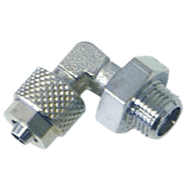 Horeca Parts - Złączka kątowa do węża Ø 4/6 mm, gwint 1/4", mosiądz niklowany, 1 szt. - Ascaso