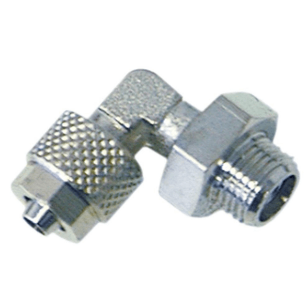 Horeca Parts - Złączka śrubowa kątowa z mosiądzu niklowanego 1/8", do węża Ø 6/8 mm, 1 szt., 0,030 kg - Angelo Po