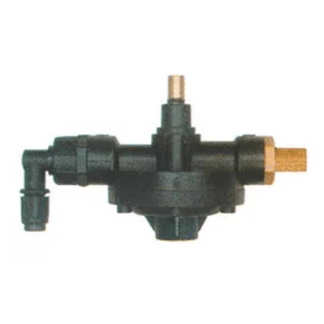 Horeca Parts - Pompa dozująca 2001 do nabłyszczacza, wlot 4×6 mm, przyłącze ciśnieniowe M12×1, wylot M10×1, przyłącze ssące 4×6 mm, zawór zwrotny PTFE, sprężyna 1 mm, kod VNR/A1, waga 0,193 kg - Germac