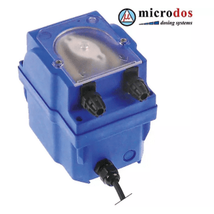 Horeca Parts - Pompa dozująca MP2-R z regulacją prędkości 7 l/h, 230V AC, do detergentu, wąż Ø 4×6 mm Santoprene, poziom zasysania 1,5 m, waga 0,760 kg - Microdos