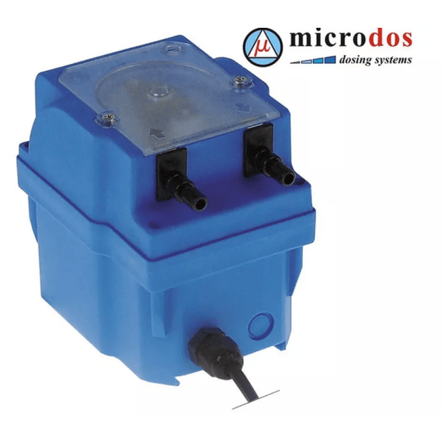 Horeca Parts - Pompa dozująca do płynu nabłyszczającego, ze sterowaniem prędkości, 1 l/h, 230 VAC, wąż ø 6 mm, wąż silikonowy - Microdos