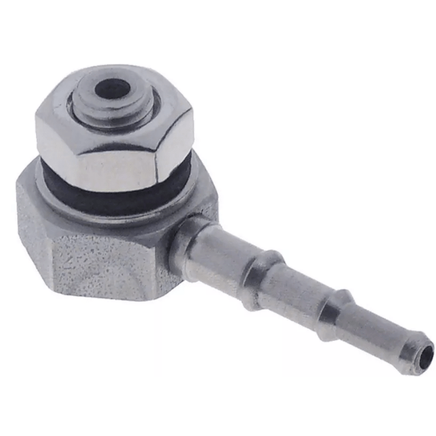 Horeca Parts - Kolanko 90° M10 ze stali nierdzewnej, do węża Ø 4x6 mm, do wlotu zbiornika i wtryskiwacza, pasuje do otworów M10 4/5/6 - Elettrobar