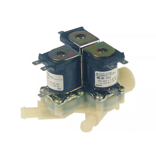 Horeca Parts - Zawór elektromagnetyczny potrójny prosty 230V wlot 3/4" wylot 11.5mm maks. temp. 90°C